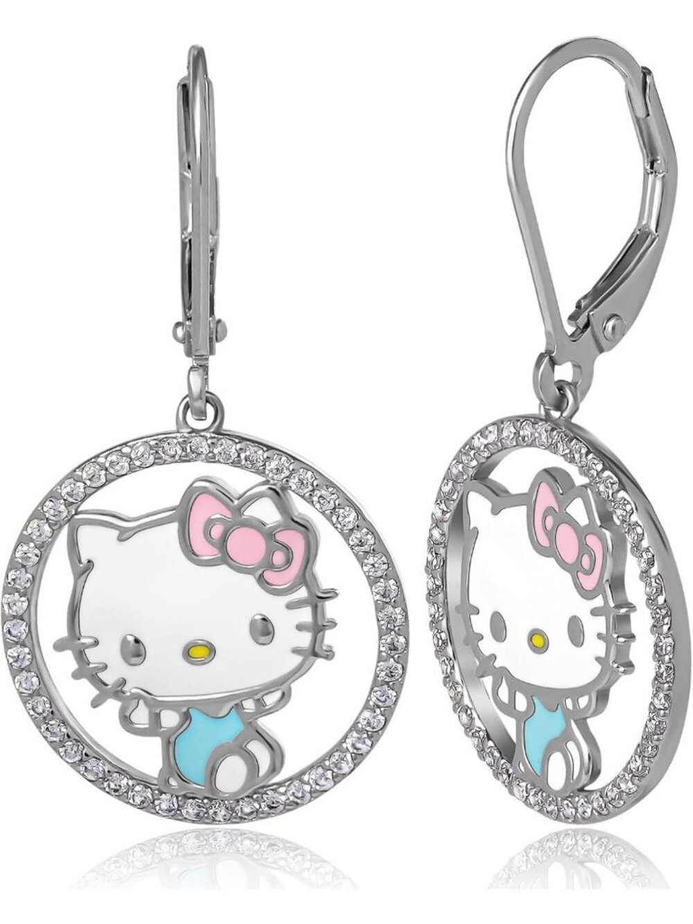 Cute Sterling Silver Drop Earrings for Women - Hello Kitty Jewelry, Officially